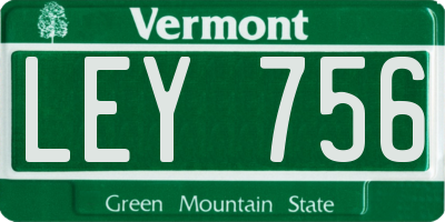 VT license plate LEY756