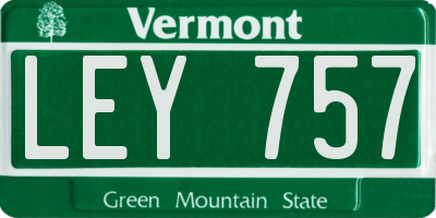 VT license plate LEY757