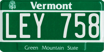 VT license plate LEY758