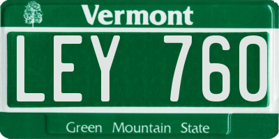 VT license plate LEY760