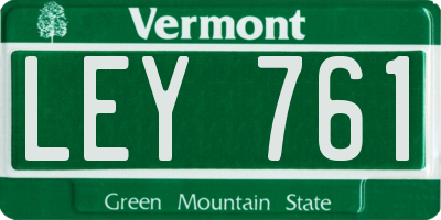 VT license plate LEY761