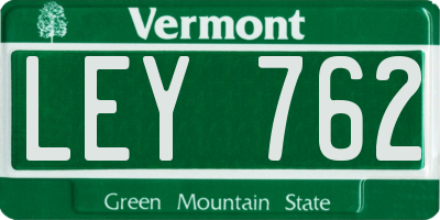 VT license plate LEY762