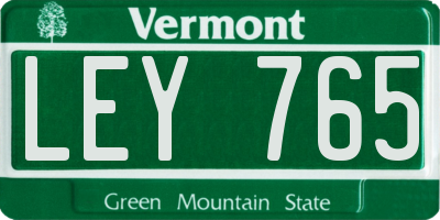 VT license plate LEY765