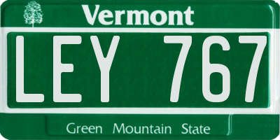 VT license plate LEY767