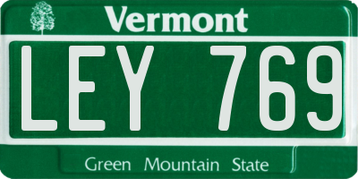 VT license plate LEY769