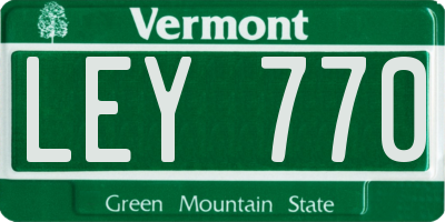 VT license plate LEY770
