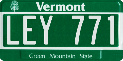 VT license plate LEY771