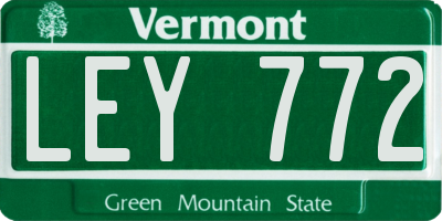 VT license plate LEY772