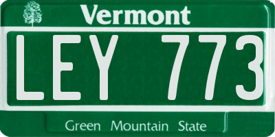 VT license plate LEY773