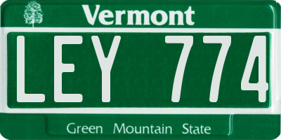 VT license plate LEY774