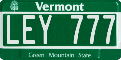 VT license plate LEY777