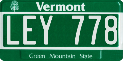 VT license plate LEY778