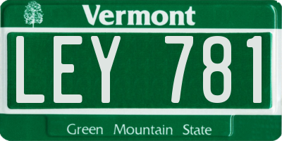 VT license plate LEY781
