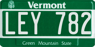 VT license plate LEY782