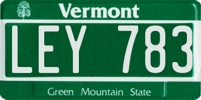 VT license plate LEY783