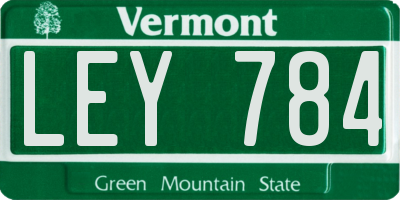 VT license plate LEY784