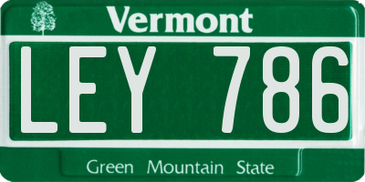 VT license plate LEY786