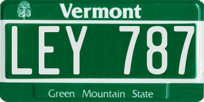 VT license plate LEY787