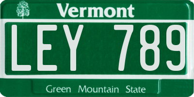 VT license plate LEY789