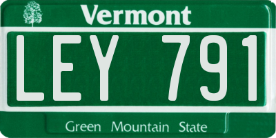 VT license plate LEY791