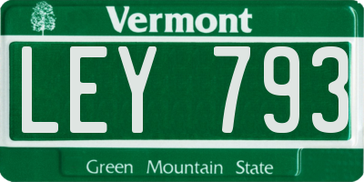 VT license plate LEY793