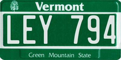 VT license plate LEY794