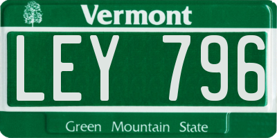 VT license plate LEY796