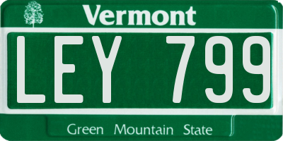 VT license plate LEY799