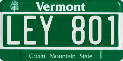 VT license plate LEY801