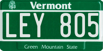 VT license plate LEY805