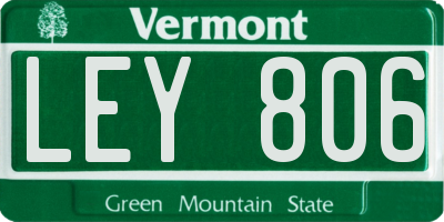 VT license plate LEY806