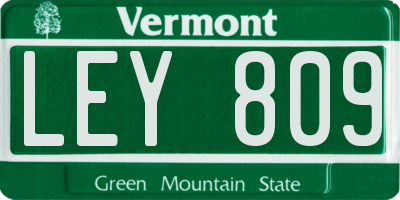 VT license plate LEY809