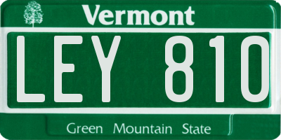 VT license plate LEY810