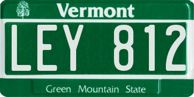 VT license plate LEY812