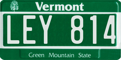 VT license plate LEY814