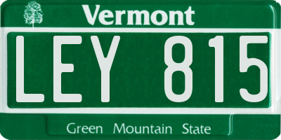 VT license plate LEY815
