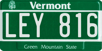 VT license plate LEY816