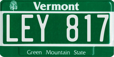 VT license plate LEY817