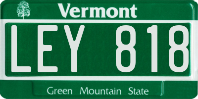 VT license plate LEY818