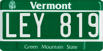 VT license plate LEY819