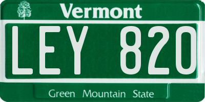 VT license plate LEY820
