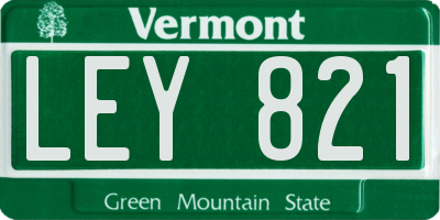 VT license plate LEY821