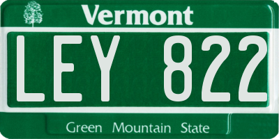 VT license plate LEY822