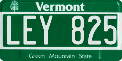 VT license plate LEY825