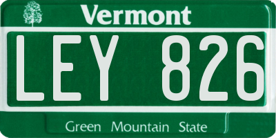 VT license plate LEY826