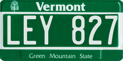 VT license plate LEY827