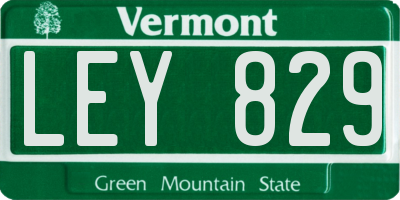 VT license plate LEY829