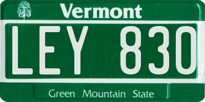 VT license plate LEY830