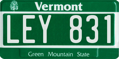 VT license plate LEY831