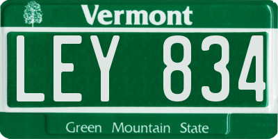 VT license plate LEY834